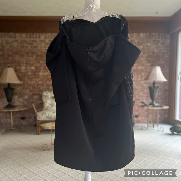 Eloquii Dress Black Embossed Ruched Strapless Cocktail NWT 22 Chic Party Glam - Picture 6 of 17